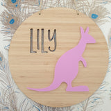 Kangaroo Bamboo & Acrylic Wall Plaque