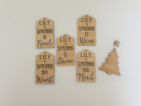 Set of 5 'Something to' Gift Tags