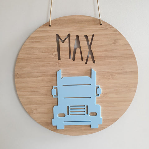 Truck Bamboo & Acrylic Wall Plaque