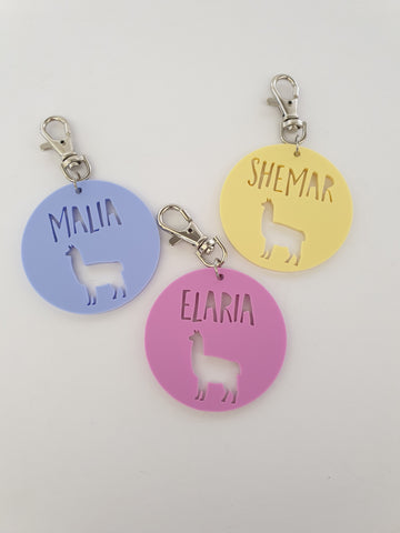 Llama/Alpaca Pastel Bag Tag / Keyring