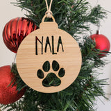 Large Paw Personalised  Christmas Decoration