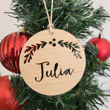 Personalised Christmas Decoration Holly Design