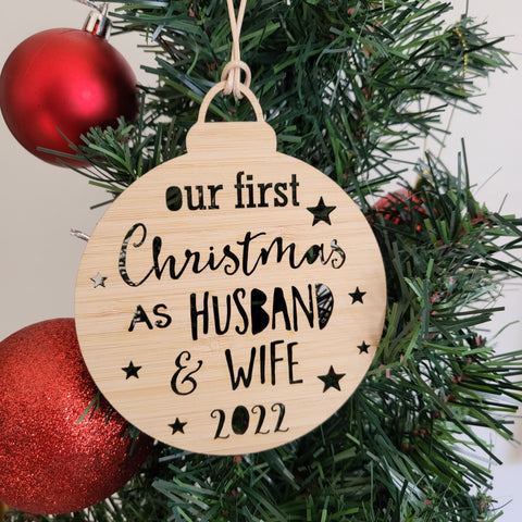 Husband and Wife Christmas Bauble 2022 - Little Birdy Finds
