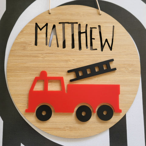 Fire Truck Wall Plaque