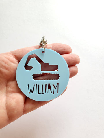 Digger Pastel Bag Tag / Keyring