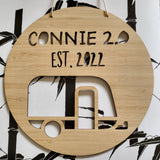 Personalised Modern Caravan Sign