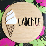 Ice Cream Bamboo & Acrylic Wall Plaque