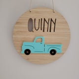 Vintage Truck Bamboo & Acrylic Wall Plaque