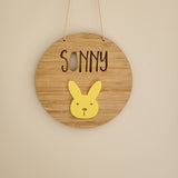 Bunny Bamboo & Acrylic Wall Plaque
