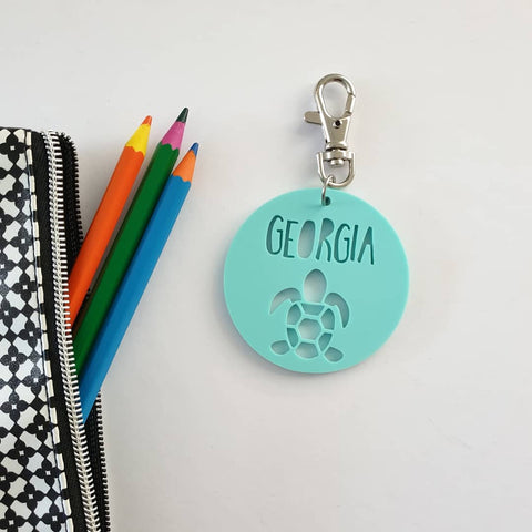 Turtle Pastel Bag Tag / Keyring