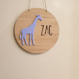 Giraffe Bamboo & Acrylic Wall Plaque