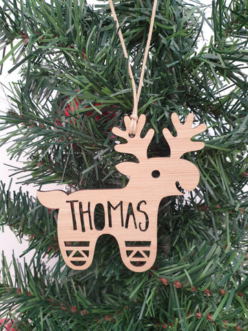 Bamboo Reindeer Christmas Decoration