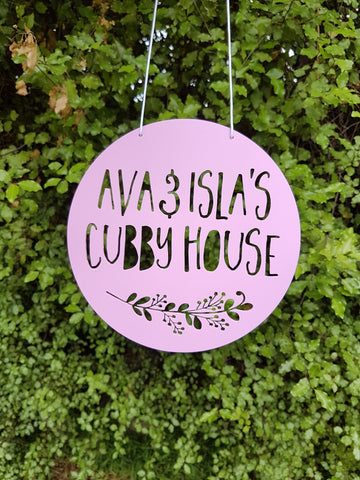 Personalised Cubby House Sign - FLORAL DESIGN - Little Birdy Finds