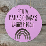 Personalised Cubby House Sign - Rainbow Design