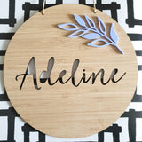 Floral Bamboo & Acrylic Wall Plaque