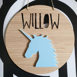 Unicorn Bamboo & Acrylic Wall Plaque