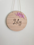 Floral Bamboo & Acrylic Wall Plaque