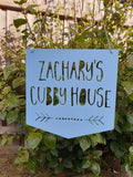 Personalised Cubby House Sign - DOTS & ARROW FLAG DESIGN