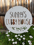Personalised Cubby House Sign - FLORAL DESIGN - Little Birdy Finds