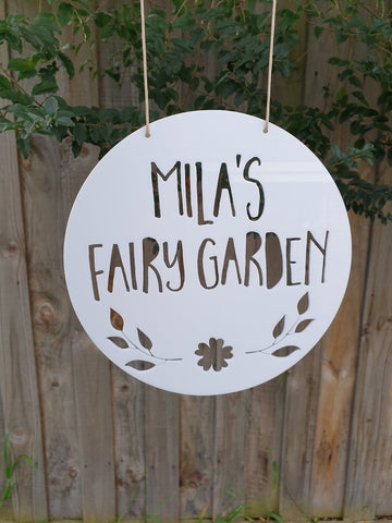 Personalised Fairy Garden Sign - FLOWER DESIGN - Little Birdy Finds