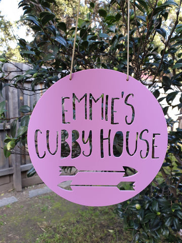 Personalised Cubby House Sign - ARROWS DESIGN - Little Birdy Finds