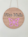 Butterfly Bamboo & Acrylic Wall Plaque