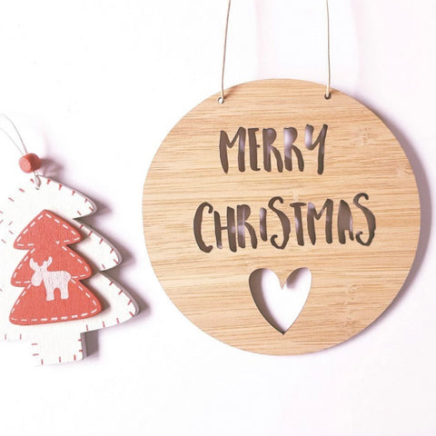 Merry Christmas with Heart  Wall Hanging - Little Birdy Finds