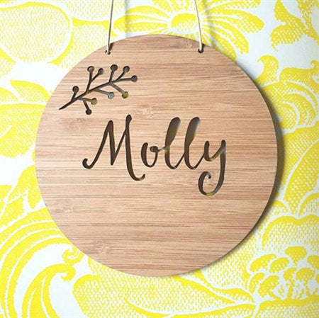 Personalised Wooden Wall / Door Hanging 4 - Little Birdy Finds
