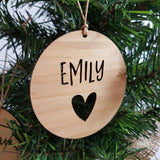 Personalised Christmas Decoration / Ornament HEART DESIGN - Little Birdy Finds