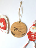 Personalised Wood Christmas Decoration / Ornament SPRIGS DESIGN - Little Birdy Finds