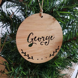 Personalised Wood Christmas Decoration / Ornament SPRIGS DESIGN - Little Birdy Finds