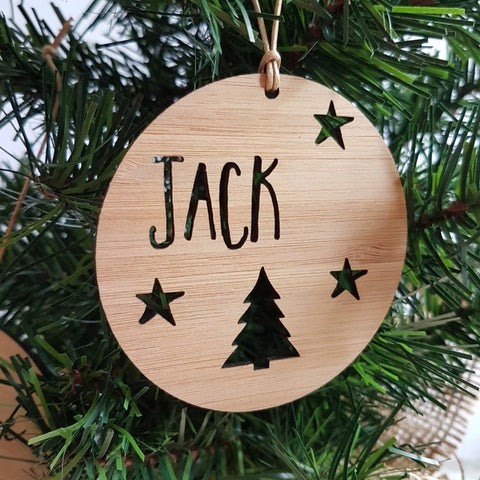 Personalised Christmas Decoration-TREE and STARS DESIGN - Little Birdy Finds
