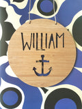 Personalised Wall Hanging Anchor Design - Little Birdy Finds