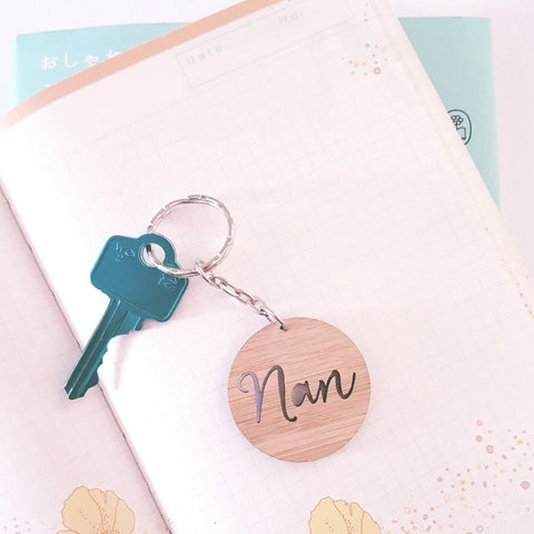 Nan Mini Wood Keyring - Little Birdy Finds