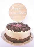 Happy Anniversary Wood Cake Topper - Little Birdy Finds