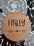 Personalised Wooden Wall Hanging - Arrow and Heart - Little Birdy Finds