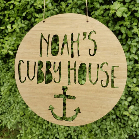 Personalised Cubby House Sign Anchor Design - Little Birdy Finds - Australian made, personalised children's decor, bag tags, cubby house signs, christmas decorations, custom made, personalised decor, personalised gifts, keepsake