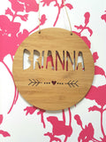 Personalised Wooden Wall Hanging - Arrow and Heart - Little Birdy Finds