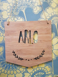Personalised Name Wooden Wall Hanging-SPRIGS Design - Little Birdy Finds