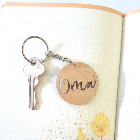 Oma Opa Mini Wood Keyring - Little Birdy Finds