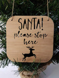Santa Please Stop Here Reindeer Wall Hanging - Little Birdy Finds