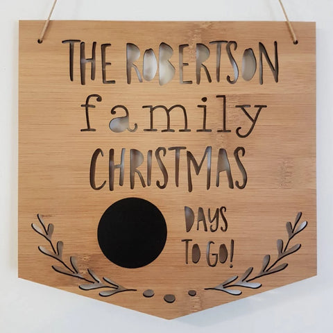 Family Christmas Countdown Wall Hanging - Little Birdy Finds