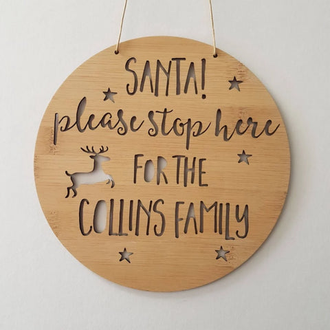Personalised Christmas Santa Please Stop Here! - Little Birdy Finds