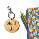 Anchor Bag Tag / Keyring Wood - Little Birdy Finds