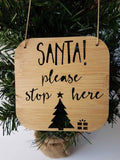 Santa Please Stop Here Christmas Tree & Present Wall Hanging - Little Birdy Finds