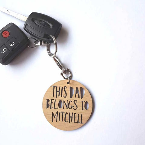 This Dad Belongs To Keyring - Little Birdy Finds