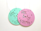 Shhh Baby is Sleeping Wall hanging - Pastel - Little Birdy Finds