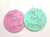 Shhh Baby is Sleeping Wall hanging - Pastel - Little Birdy Finds