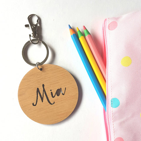 Bag Tag / Keyring Mia Script Font - Little Birdy Finds