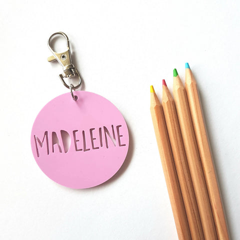 Pastel Bag Tag / Keyring-Personalised Custom - Little Birdy Finds